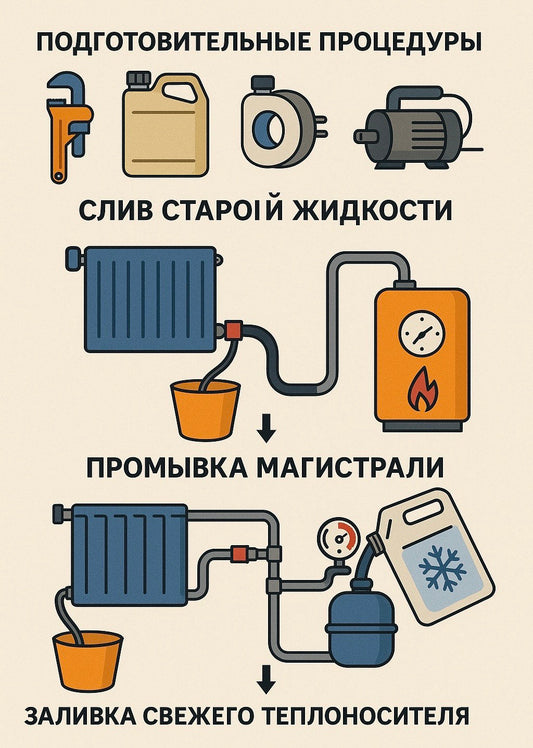 Как заменить теплоноситель в системе отопления: пошаговое руководство