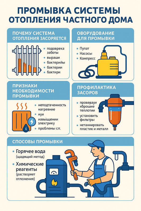 Промывка системы отопления частного дома