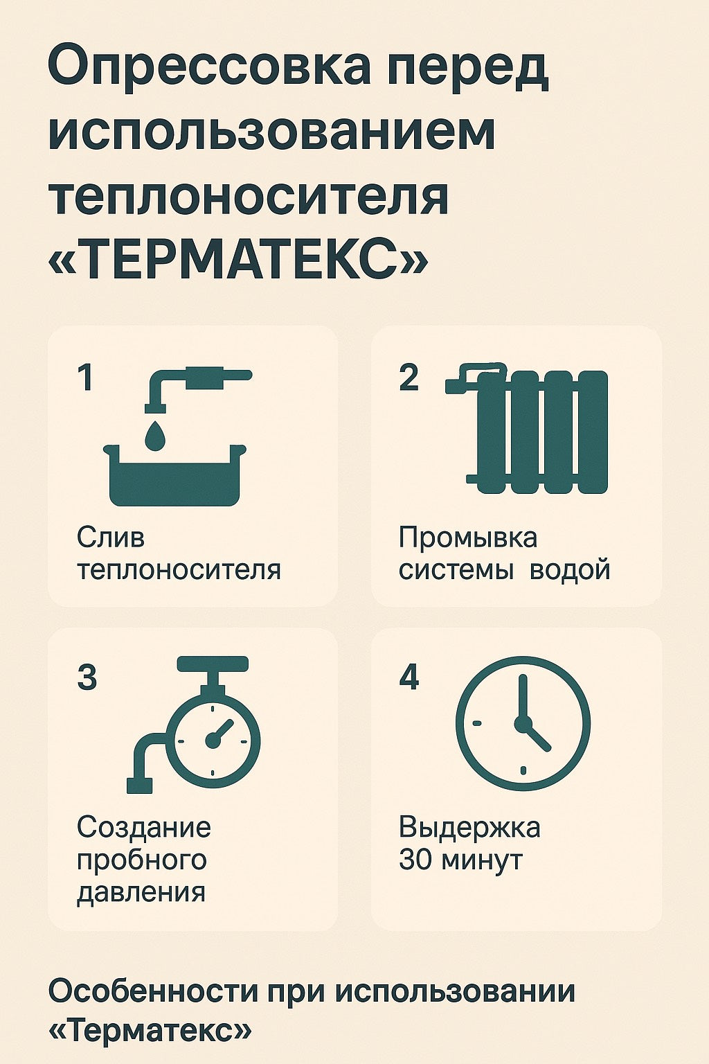 Как правильно проводить опрессовку перед использованием теплоносителя «Терматекс»