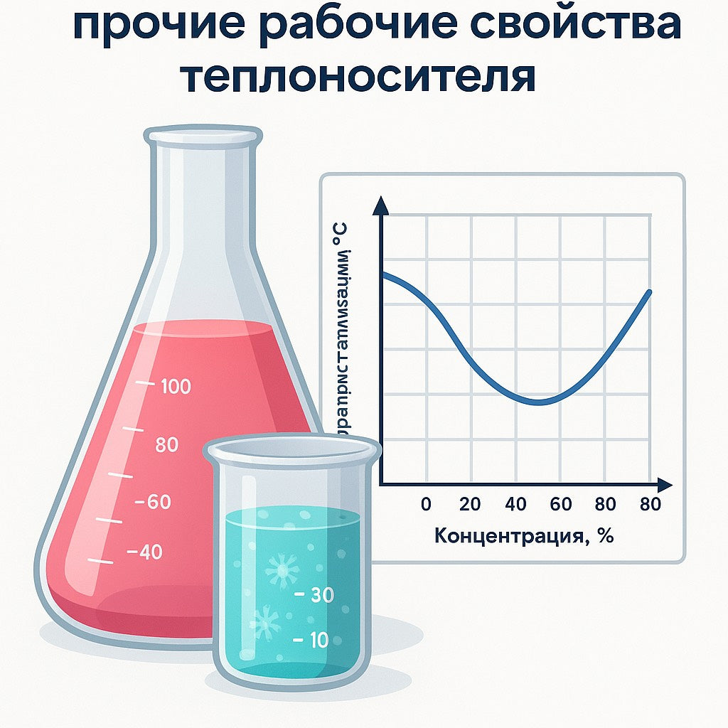 Как концентрация влияет на температуру кристаллизации и свойства теплоносителя