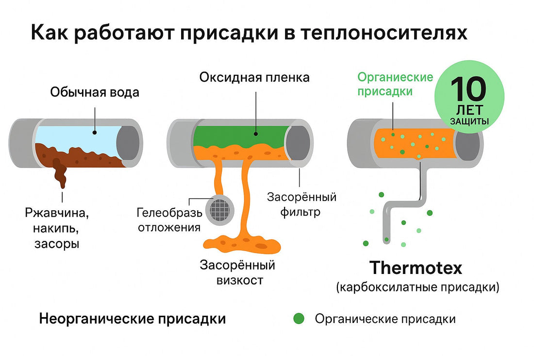 Оксидная плёнка и присадки в теплоносителях Thermotex: защита системы отопления от коррозии