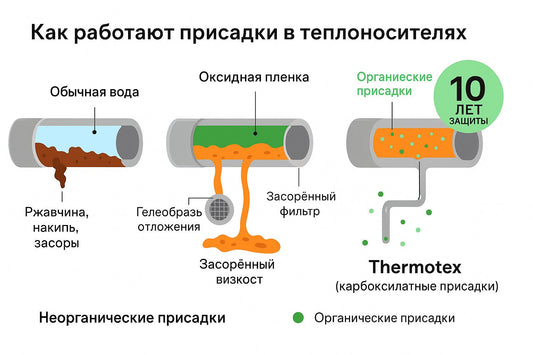 Оксидная плёнка и присадки в теплоносителях Thermotex: защита системы отопления от коррозии