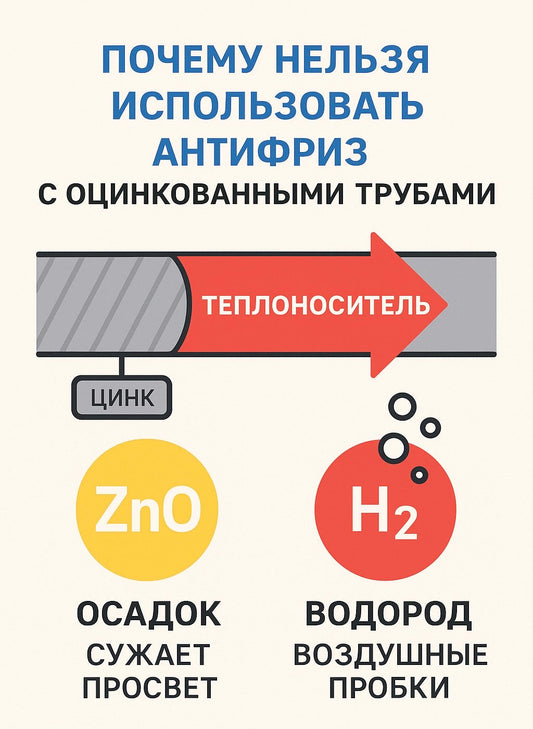 Можно ли использовать теплоноситель Терматекс с оцинкованными трубами?