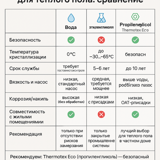 Какой теплоноситель выбрать для системы тёплого пола