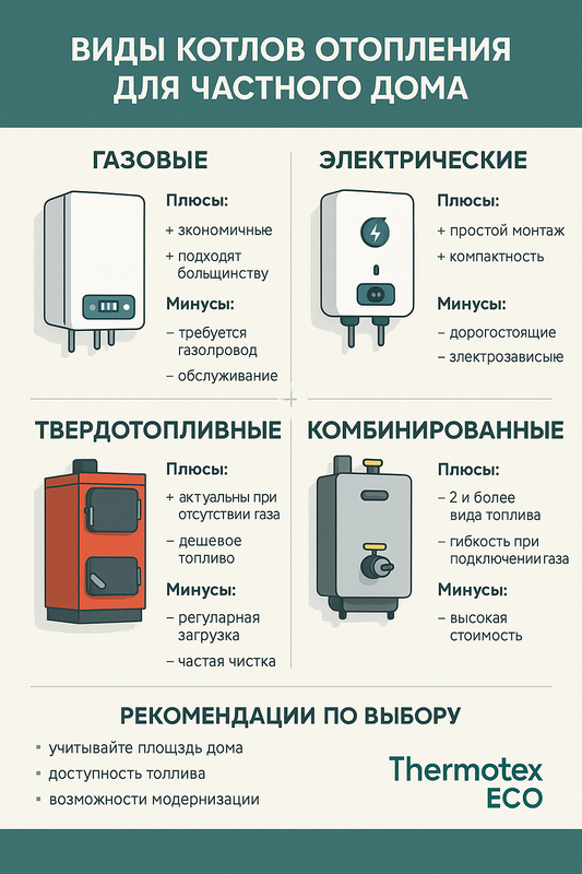 Виды котлов отопления для частного дома: как выбрать оптимальный вариант