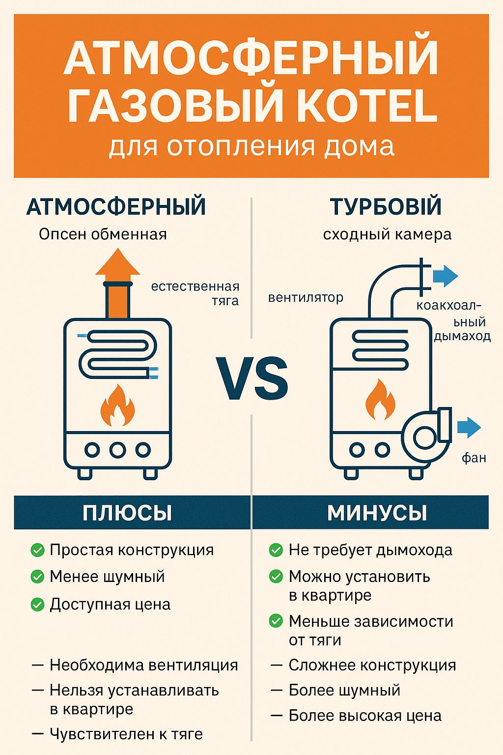 Атмосферные газовые котлы для отопления: устройство, выбор и преимущества
