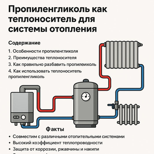 Пропиленгликоль как теплоноситель для системы отопления: преимущества, правила применения и разведения