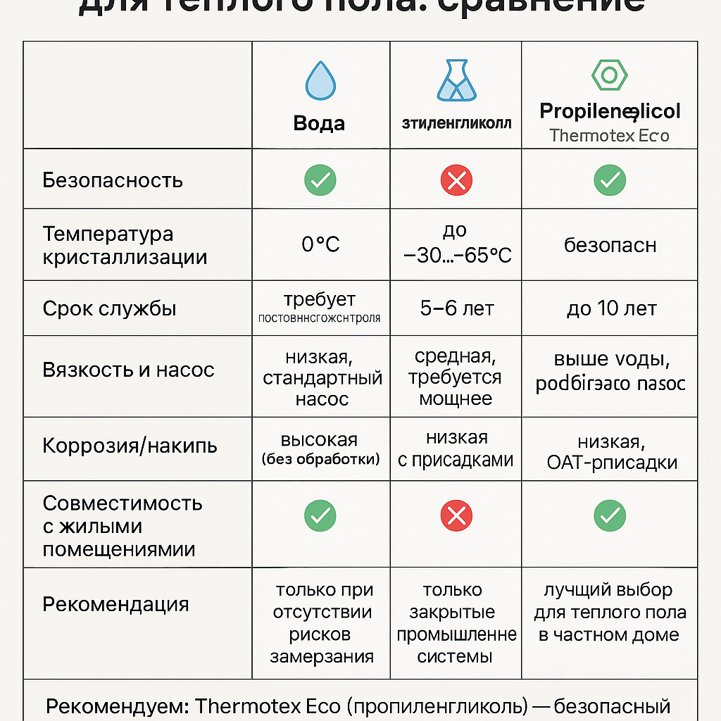 Какой теплоноситель выбрать для системы тёплого пола