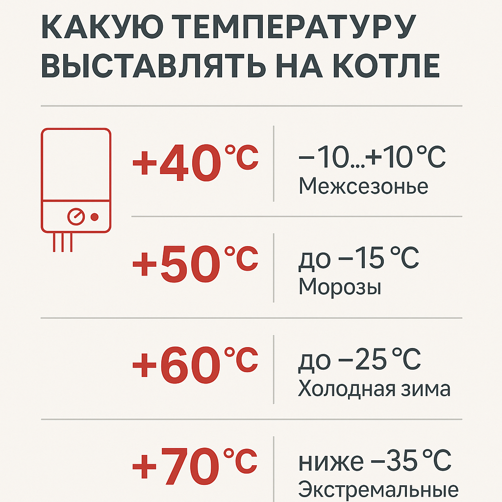 Какую температуру выставлять на котле отопления: советы для экономии и комфорта