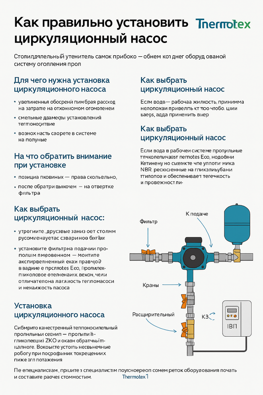 Как правильно установить циркуляционный насос в систему отопления