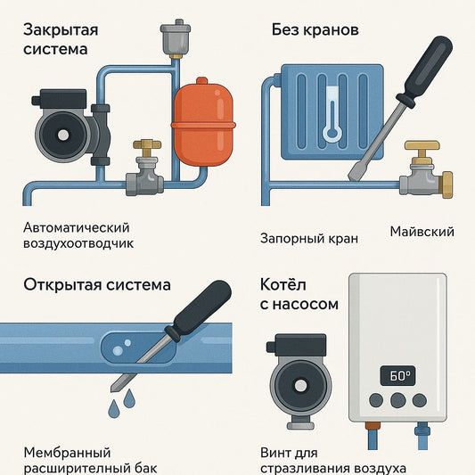 Как правильно выгнать воздух из системы отопления с насосом